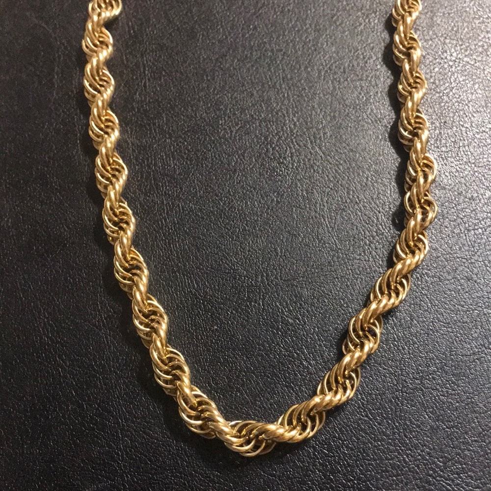 Unisex Large Rope gold chain 24 in